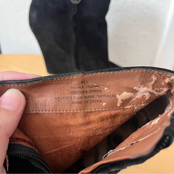 Sam Edelman Black Suede Wedge Ankle Boots Booties Size 9.5 - Picture 8 of 11